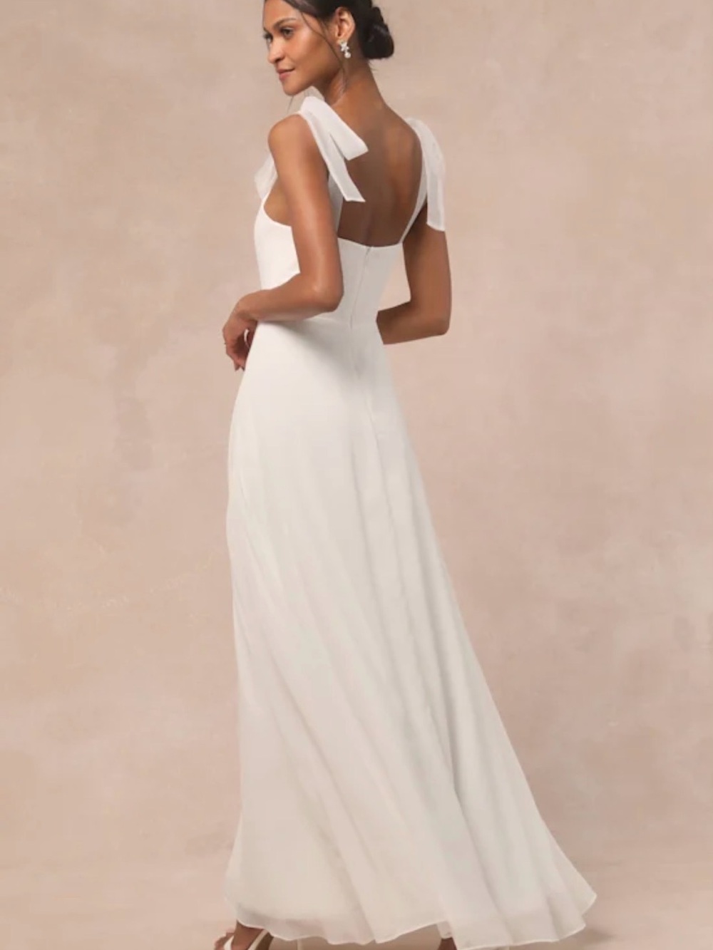 Radiant Romance White Tie-Strap Maxi Dress - Picture 6 of 10